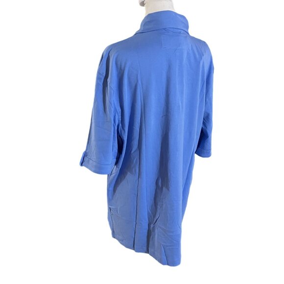 NWT Men's Russell Simmons American Classics Blue Button-Up Polo Shirt Size L - Picture 2 of 3